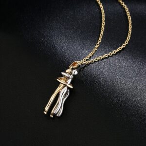 oly-606e6cf8cc543df9713951bacebd4309 Wholesale titanium steel two-color hug necklace creative little man hands embrace lovers clavicle chain Valentine's Day gift