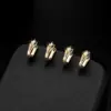 Wholesale Snake Pattern Copper Earrings For Women With Electroplated Gold Plating And Gem Inlay
