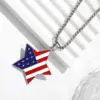 Wholesale American Flag Pendant With Pentagram Design, Perfect For Independence Day Celebrations