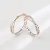 Wholesale 925 Sterling Silver Colorful Gold Mobius Couple Rings For Women Unique Design Cross Open Rings Luxurious Geometric Pattern Rings