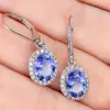 Wholesale Geometric Drop Earrings For Women With Claw Setting, White K Plated Copper, Water Plating And Zircon Inlay
