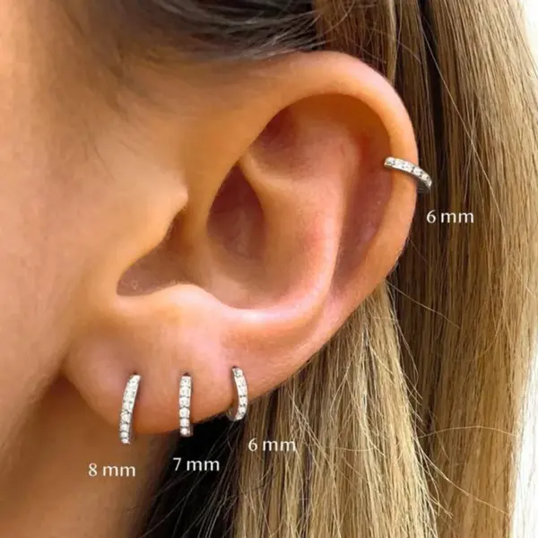 Wholesale Fashion Round Brass Inlay Zircon Hoop Earrings 1 Pair