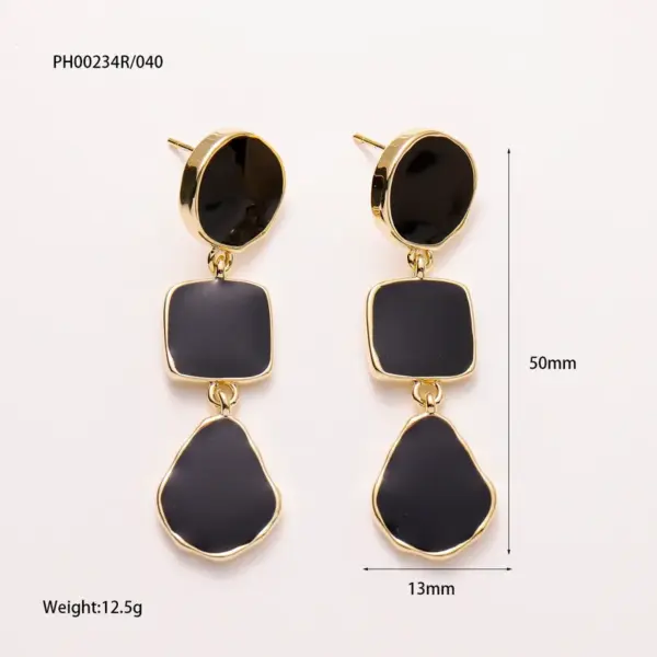 Wholesale 1 Pair Modern Style Square Copper Drop Earrings