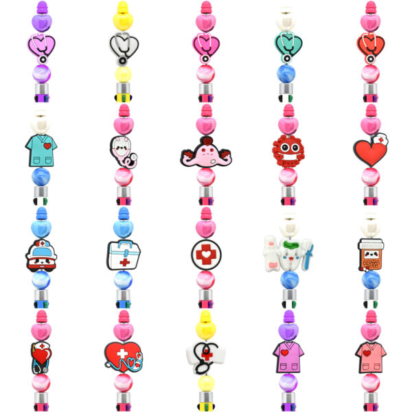 oly-60df46d437f11d7410533ac9ff12ce4b Wholesale medical creative cartoon double-sided scorched beads stationery diy beads loose beads ballpoint pen beaded accessories beads
