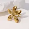 Wholesale PVD Coated Real Gold Plated 18K Gold Flower 304 Stainless Steel Vacation Modern Style Simple Style Waterproof Non Tarnish Open Rings