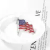 Wholesale Elegant Streetwear American Flag Alloy Inlay Rhinestones Women's Brooches