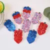 Wholesale Red Blue White Shiny Heart Hair Clip Onion Powder Heart Hair Accessories Side Bangs Clip For Girls