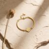 Wholesale Titanium steel four-leaf clover bracelet, vintage half-bangle bracelet