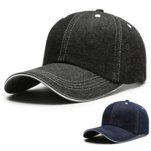 Wholesale in stock Denim baseball cap bare cap outdoor Denim monochrome dome big brim sunshade hat cross-border hot sale