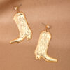 Wholesale 1 Pair Fashion Creative Metal Western Cowboy Boots Pendant Women Earrings