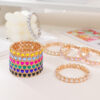 Wholesale Love Alloy Diamond Bracelet Colorful Heart-Shaped Bracelet Women's Elastic Bracelet