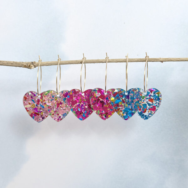 Wholesale  Romantic Sequins Transparent Love Earrings Niche Design Valentine's Day Series Earrings