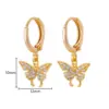 Wholesale 304 Stainless Steel Copper Cross Butterfly PVD Coated Real Gold Plated IG Style Classic Style Waterproof Non Tarnish Plating Drop Earrings Earrings Ear Studs