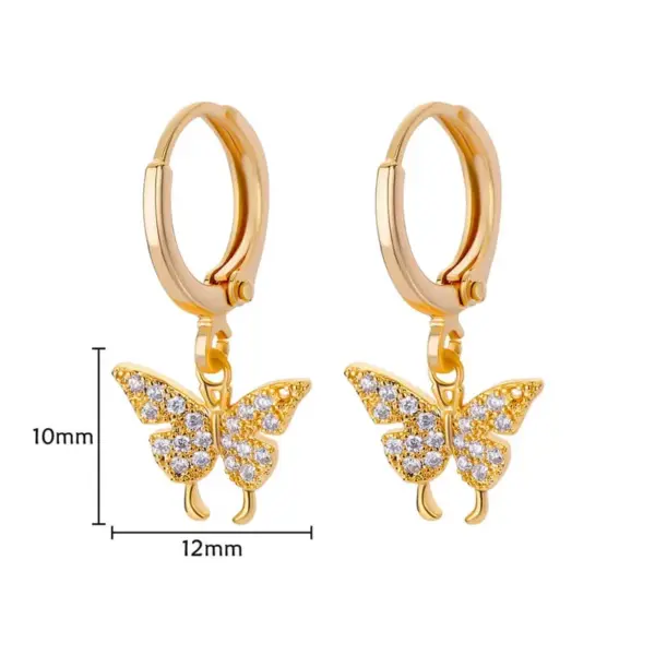 Wholesale 304 Stainless Steel Copper Cross Butterfly PVD Coated Real Gold Plated IG Style Classic Style Waterproof Non Tarnish Plating Drop Earrings Earrings Ear Studs