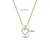 Wholesale Simple Style Cross Heart Shape Copper Plating Inlay Zircon 18k Gold Plated Pendant Necklace