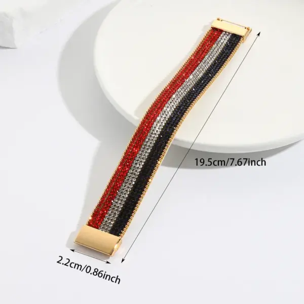 oly-619a3c3bf80b78111fdab1e1837761d2 Wholesale Ethnic Style Classic Style Circle American Flag Pu Leather Plating Inlay Rhinestones Women's Bangle