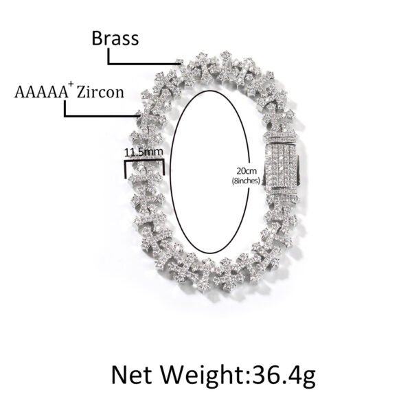 Wholesale Copper cross bracelet with zircon stones