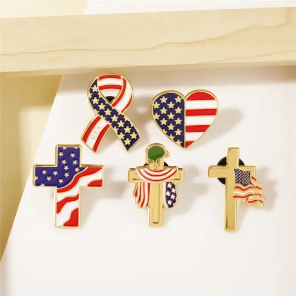 oly-61aced2372ea7cc4722aecaa7c50f5ff Wholesale Crucifix Pin Made Of Zinc Alloy Featuring Stamping Craftsmanship Available In Colour