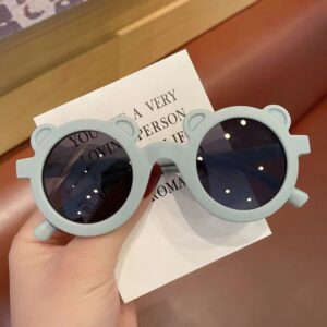 Wholesale TEMU new children's sunglasses Daisy cute bear sunglasses round frame petal glasses trendy fashion