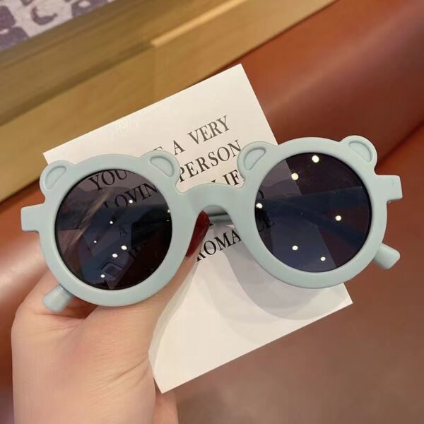 Wholesale children's sunglasses cute bear sunglasses round frame petal glasses trendy fashion