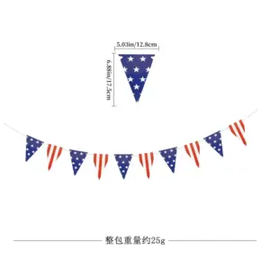 Independence Day Vertical Striped Triangular Flag