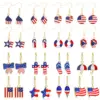 Wholesale Jewelry 1 Pair Ethnic Style American Flag Alloy Hoop Earrings Ear Hook