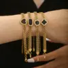 Wholesale Geometric Waterproof Non Tarnish Bracelets For Women In 304 Stainless Steel With 18K Gold Plated PVD Coated Woven Chain