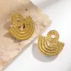 Wholesale 304 Stainless Steel Starfish PVD Coated Real Gold Plated Handmade Romantic Shiny Waterproof Non Tarnish Surgical Steel Frill Drop Earrings