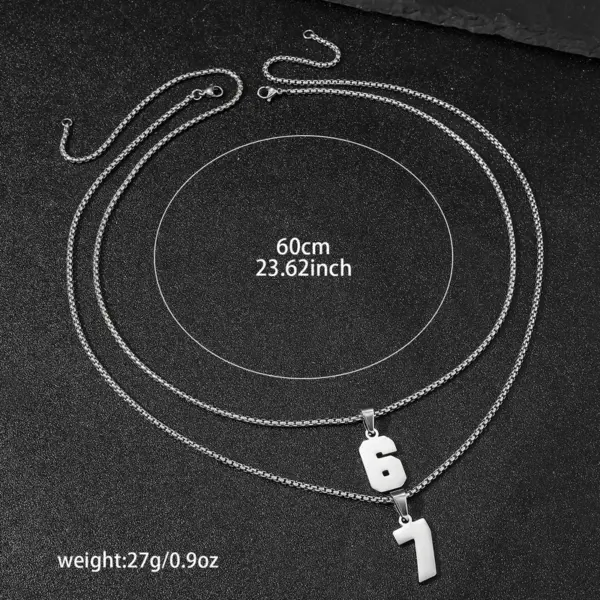 Wholesale Number Necklace For Women With PVD Vacuum Plating, 18K Real Gold Plated 304 Stainless Steel, Featuring Box Chain