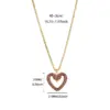 Wholesale 3D Heart Pendant Necklace For Women In 304 Stainless Steel With 18K Gold Plated PVD And Zircon Inlay, Cable Chain
