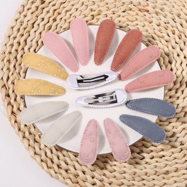 Wholesale Embroidered Floral Kidsren's Hairpin Bb Clip Cute Little Girl Fabric Hair Accessories Girl Baby Hairpin 2795