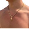 oly-62152dfed714102fad7a881c6e9360c8 Wholesale Tmue Men's Twist Chain Hip-Hop Trendy Stainless Steel Cross Pendant Men's Necklace
