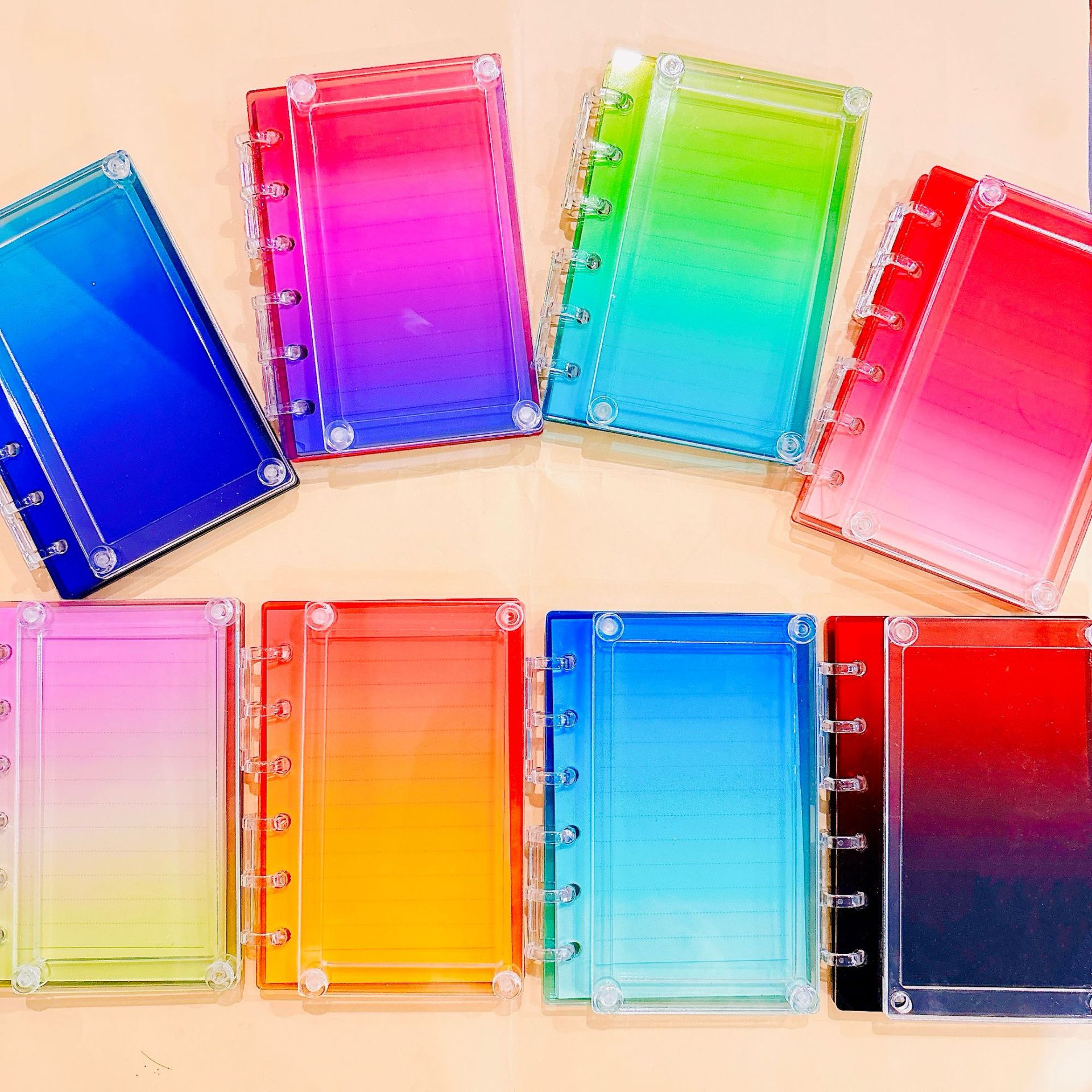 Wholesale Color gradient shake acrylic notebook cross-border TK explosions exquisite loose-leaf diy shake A7A5