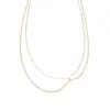 Wholesale Adjustable Double Layer Titanium Steel Necklace Vacuum Gold Plated Line Clavicle Chain Buckle Ring