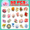 Wholesale Big Sale of 50 Retro Florals Graffiti Stickers Plant Flowers Cartoon Creative Handbook Stickers Export Best-Selling