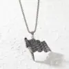 Wholesale Zhuoxuan American Flag Brooch Diamond Inlaid Geometric Stainless Steel Pendant Necklace Suitable For Men And Women