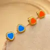 Wholesale PVD Coated Real Gold Plated 18K Gold Heart Shape 304 Stainless Steel Marine Style Simple Style Classic Style Waterproof Non Tarnish Ear Studs