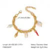 Wholesale PVD Coated Real Gold Plated 18K Gold Starfish Conch Shell 304 Stainless Steel Hawaiian Lady Beach Waterproof Non Tarnish 304 Stainless Steel Lobster Trigger Clasp Closure Bracelets