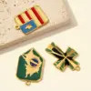 Wholesale Brazil Map Cross DIY Stainless Steel Pendant Women's American Flag Necklace Titanium Steel Jewelry Pendant Vintage