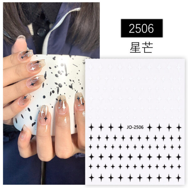 oly-627728c07e46a550603c721301835824 Wholesale Internet Celebrous Nail Art Sticker Black and White Simple Bow Star Thin Ligament Back Glue Star Mans Nail Art Nail Sticker