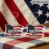 Wholesale Retro Letter Print Drop Earrings In White & Red Acrylic With 304 Stainless Steel Ear Pins For Women