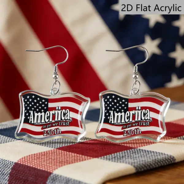 Wholesale Retro Letter Print Drop Earrings In White & Red Acrylic With 304 Stainless Steel Ear Pins For Women