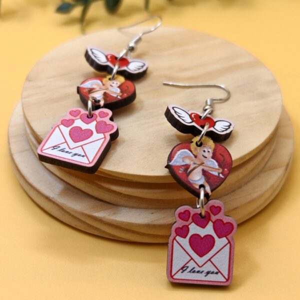 oly-627d9cc6613953fadfd4c6f39c042447 Wholesale Romantic Valentine's Day Earrings Pink Love Rose LOVE Cupid Bear Simple Distinctive Earrings