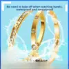 Wholesale Luxurious Rose Gold Oval Inlay Bangle For Women In Titanium Steel With Zircon Detailing