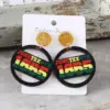 Wholesale Retro Round Multicolor Acrylic Stud Earrings With 304 Stainless Steel Posts For Women