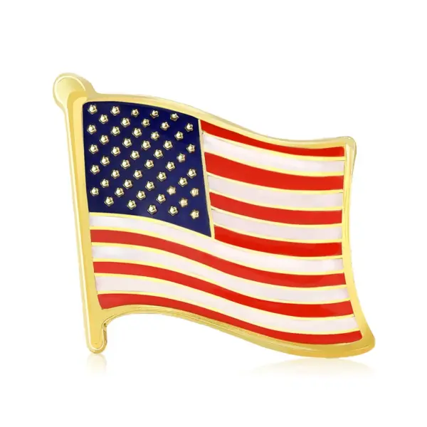 Wholesale New Creative Fashion American Flag Oil Drop Brooch Pin Collar Button Cuff Link Unisex Clothing Chest Flower Versatile Stylish