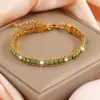 Wholesale Geometric Waterproof Women's Bracelets, 304 Stainless Steel With 18K Gold Electroplated And Zircon Inlay