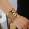 Wholesale Geometric Waterproof Non Tarnish Bracelets For Women In 304 Stainless Steel With 18K Gold Plated PVD Coated Woven Chain