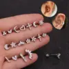 oly-62cdb37f52de1859f4d016667c41903c Wholesale 316L Stainless Steel Copper Ear Cartilage Rings & Studs Flower Waterproof Non Tarnish Surgical Steel