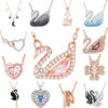 Wholesale Copper Evil Eye Necklace with Ethereal Tassels and a Dancing Swan Heart Collar Chain
